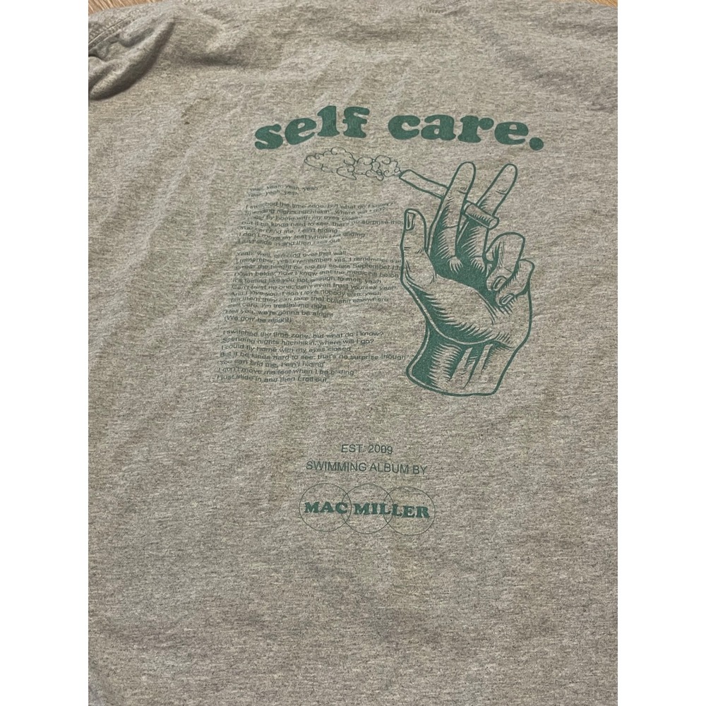 Mac Miller Swimming Self Care Long Sleeve Shirt Gray 2XL Rare Rap Merch Hip Hop - Picture 4 of 5